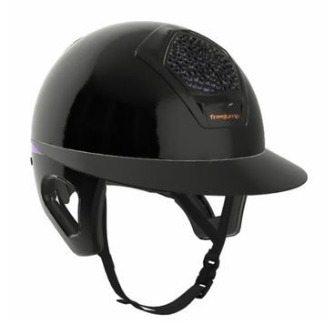 Jezdecká ochranná helma Freejump Voronoi Gloss Temple Protection černá/černá glitter S - SLEVA - oděrka