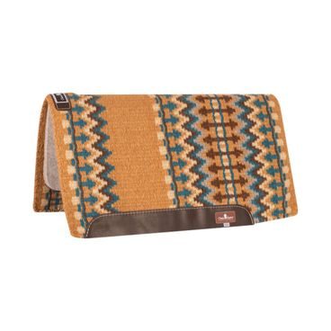 *W* Podsedlová deka Classic Equine Wool Top Pad 34x38" 1" buskskin/ocean blue
