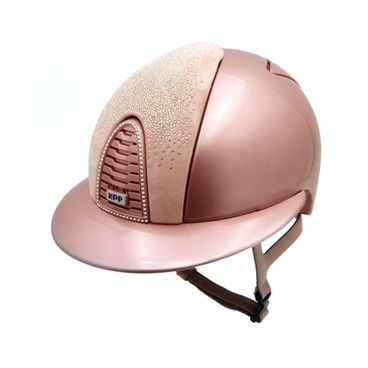 Jezdecká ochranná helma KEP Cromo 2.0 Diamond Suede Polo SWA Strap taupe