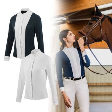 Tričko závodní Equitheme Julia s dlouhým rukávem dámské
