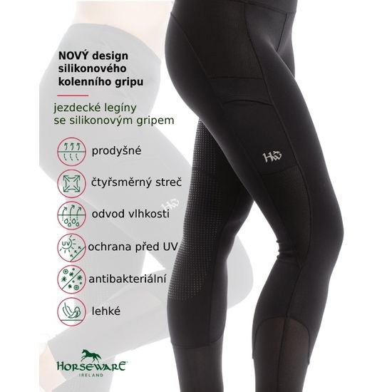 Jeggings Horseware Silicon Full Grip Sed dámské