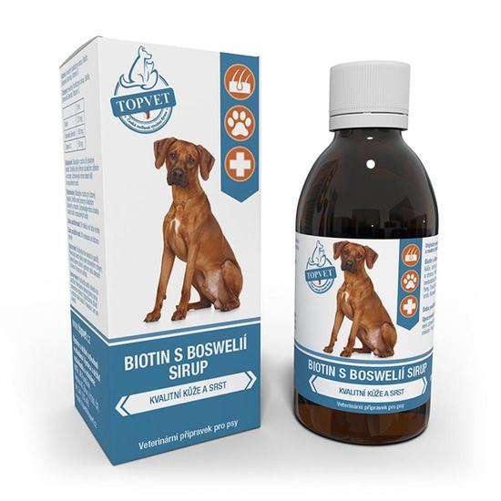 Topvet Sirup Biotin s boswelií - pes 200ml DOPRODEJ