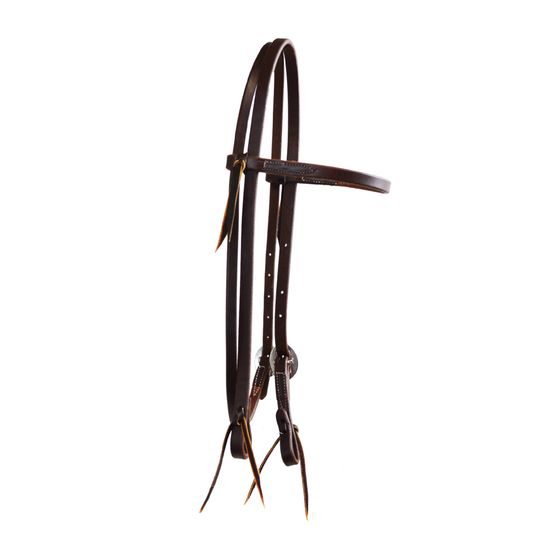 Uzdečka westernová Paul Taylor Oiled Harness Leather Single Buckle Browband Headstall with Stainless Carts