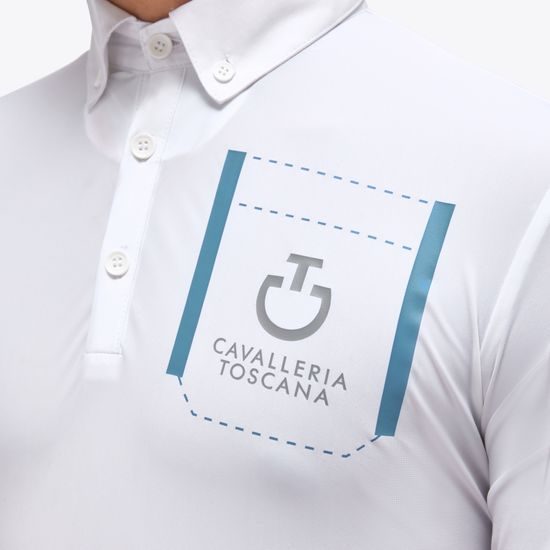 Závodní tričko Cavalleria Toscana Pocket Print Jersey Zip dl. rukáv chlapecké KOLEKCE 2023