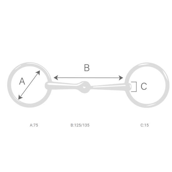 Udidlo SS ring snaffle roller 22mm