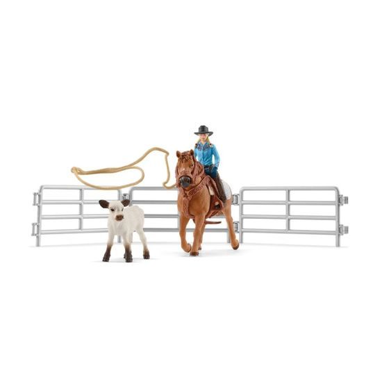 Schleich 42577 - Cowgirl Team Roping Fun NEW