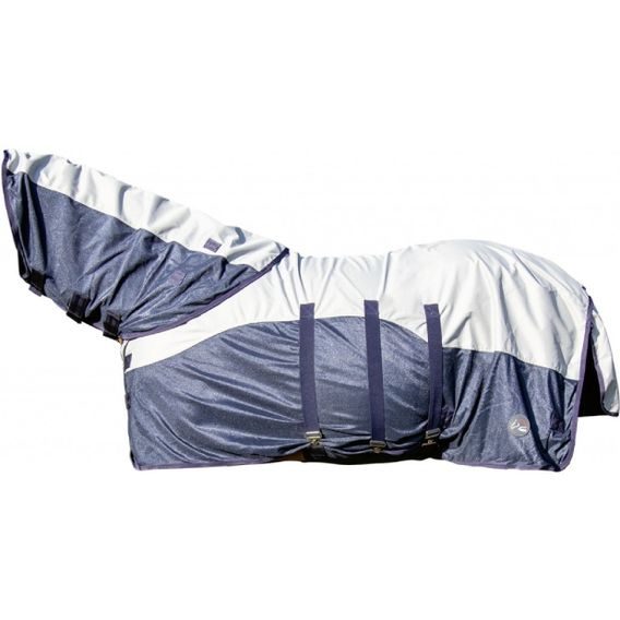 Deka síťovaná HKM Rain Comfort s krkem a laclem pod břicho