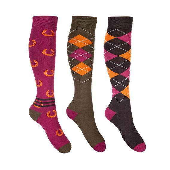 Jezdecké podkolenky HKM Cardif sada 3 páry OUTLET