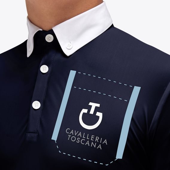 Závodní tričko Cavalleria Toscana Pocket Print Jersey Zip dl. rukáv dětské/chlapecké KOLEKCE 2023