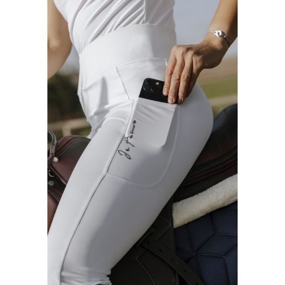 Jeggings Equitheme Flora Full Grip dámské bílá XS/34 - SLEVA - obarvený grip v oblasti sedu