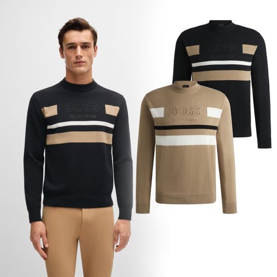 Svetr Boss Equestrian Brad Logo pánský Kolekce