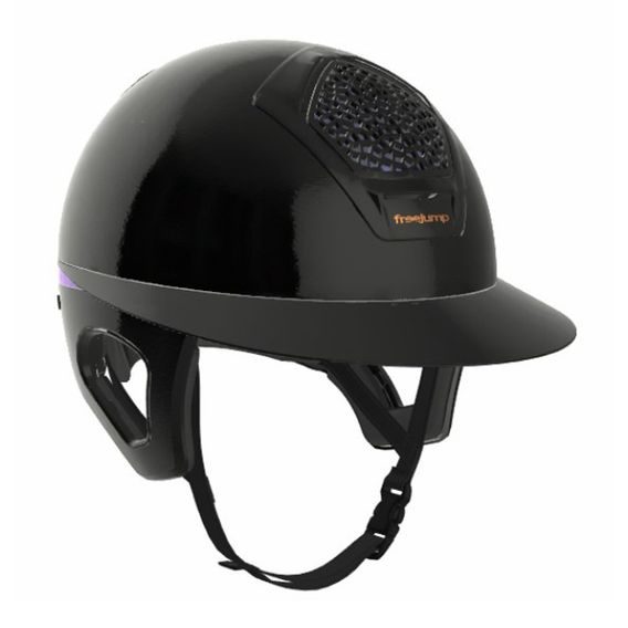 Jezdecká ochranná helma Freejump Voronoi Gloss Temple Protection černá/černá glitter S - SLEVA - oděrka