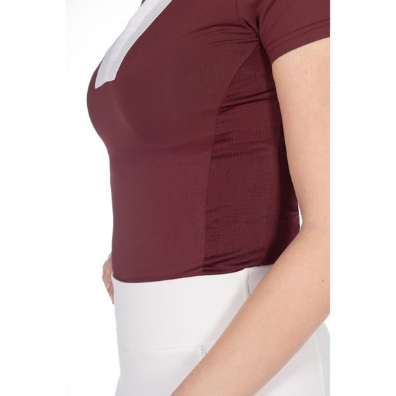 Tričko závodní HKM Virginia dámské XS/34 bordo - SLEVA - vytržený druk na límečku