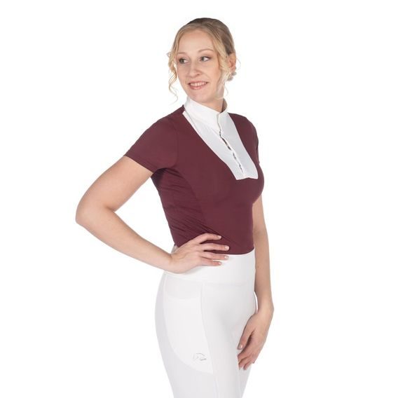 Tričko závodní HKM Virginia dámské XS/34 bordo - SLEVA - vytržený druk na límečku