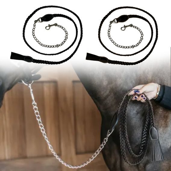 Vodítko Dy'on kožené s řetízkem