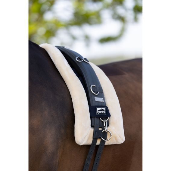 Podložka pod lonžovací obřišník Eskadron FauxFur modrá/přírodní