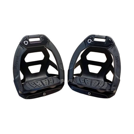 Třmeny bezpečnostní Flex-On Safe-On All Black + With Endurance Cage