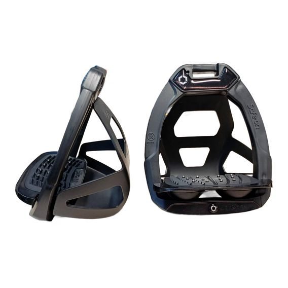 Třmeny bezpečnostní Flex-On Safe-On All Black + With Endurance Cage