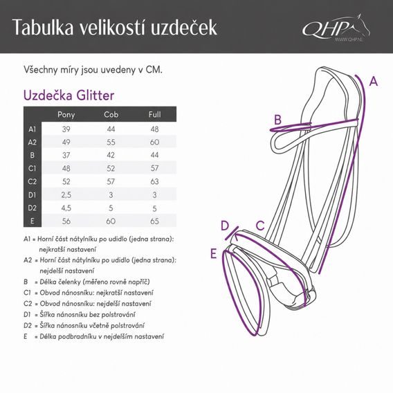 Uzdečka QHP Glitter švéd. nánosník