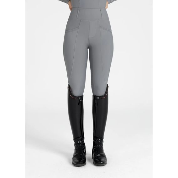 Jeggings Maximilian Equestrian Pro Riding Full Grip dámské titanium M/38 - SLEVA - špinavé
