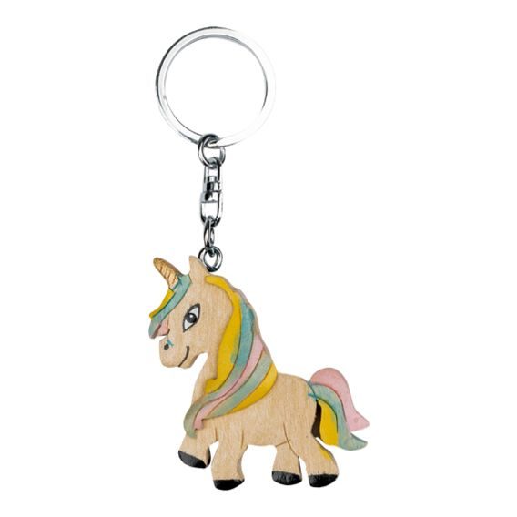 Přívěšek na klíče Unicorn dřevěný DOPRODEJ