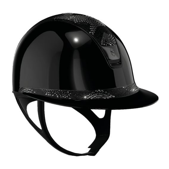 Jezdecká helma Samshield Miss Shield Glossy 2.0 Crystal Intarsia Chrome Black