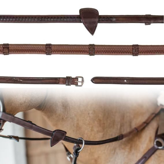 Otěže Dy'on pogumované 7 zarážek Plaited