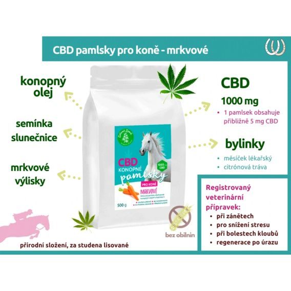 CBD pamlsky pro koně 500g