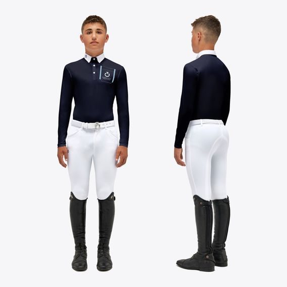 Závodní tričko Cavalleria Toscana Pocket Print Jersey Zip dl. rukáv dětské/chlapecké KOLEKCE 2023