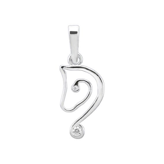 Přívěsek hlava koně se zirkony Star malá z pravého stříbra CZ