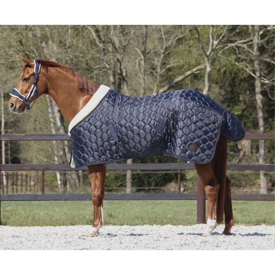 Deka stájová QHP 100g Classy 145cm tmavě modrá - SLEVA - páře se prošívání