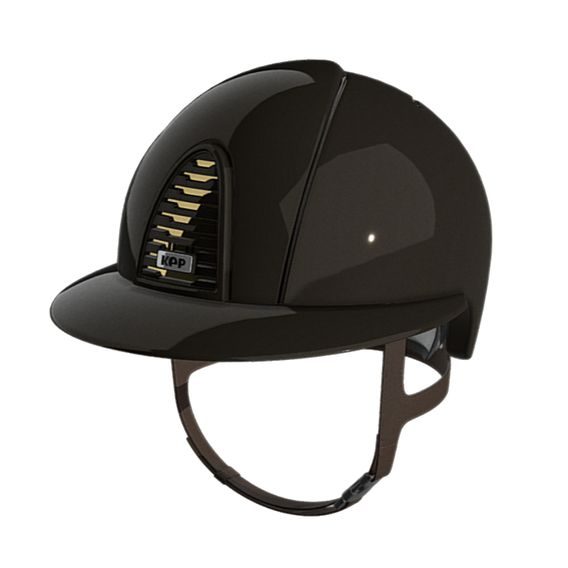 Jezdecká ochranná helma KEP Cromo 2.0 Polish Metal 2 Polo Mirror Gold