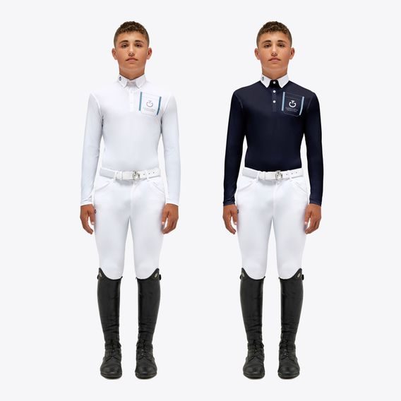 Závodní tričko Cavalleria Toscana Pocket Print Jersey Zip dl. rukáv dětské/chlapecké KOLEKCE 2023