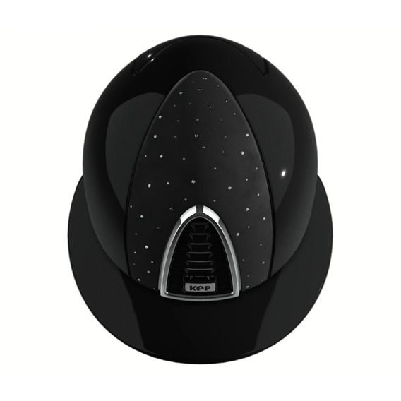 Jezdecká ochranná helma KEP Cromo 2.0 Polish Metal 2 Polo Suede Goccia Silvernight