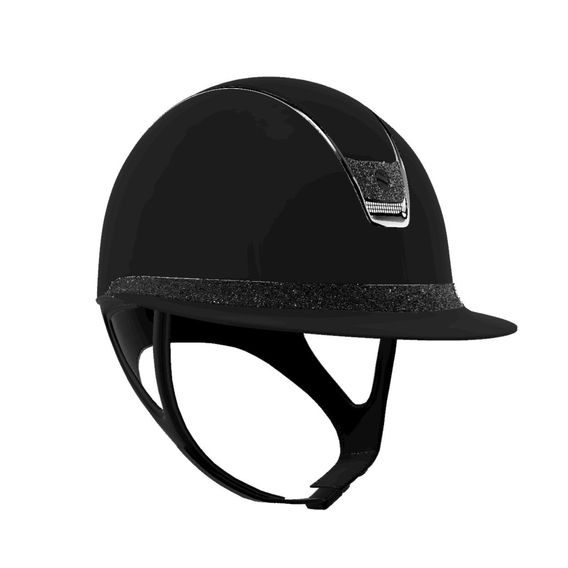 Jezdecká helma Samshield Miss Shield Shadowmatt 2.0 Crystal Fabric FB+Blazon Chrome Black