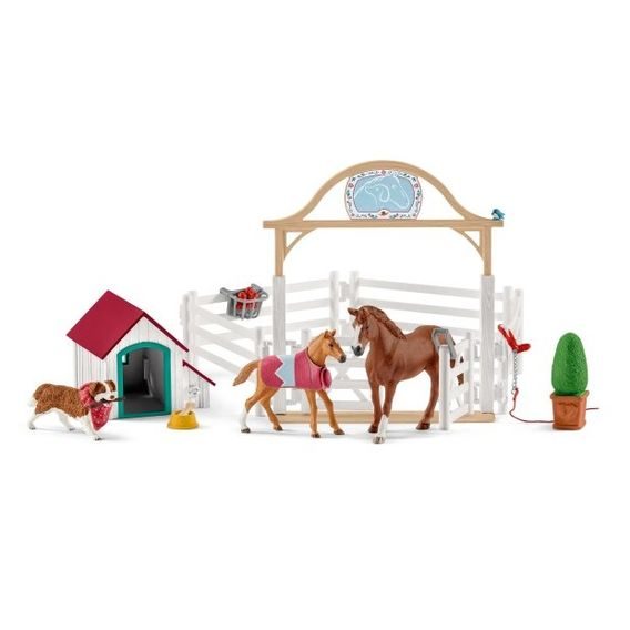 Schleich 42458- Horse Club Hannah koňští návštěvníci a fena Ruby