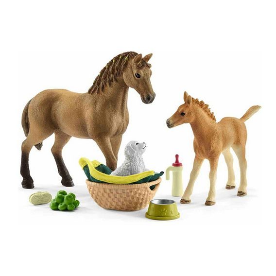 Schleich 42432 - Set hříbě a Quarter kůň se štěňátkem a doplňky