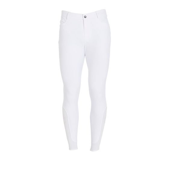 Rajtky Equestro Slim Fit Knee Grip pánské M/48 white - SLEVA - rozpitá barva u loga