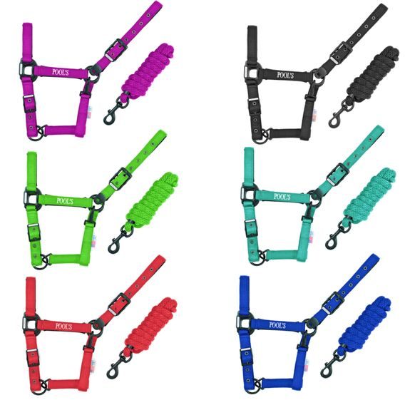 *W* Ohlávka Pool's nylonová podložená s vodítkem NA OBJEDNÁVKU