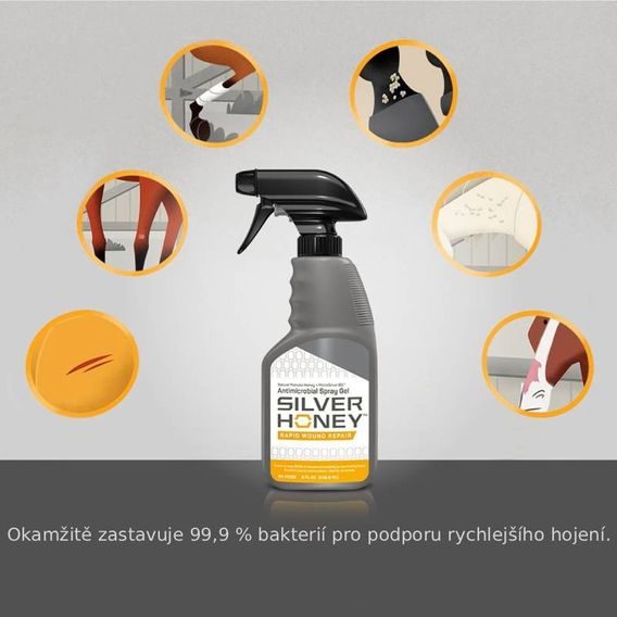 Sprej na péči o povrchové rány Absorbine Silver Honey Rapid Wound Repair, sprej 236,6ml