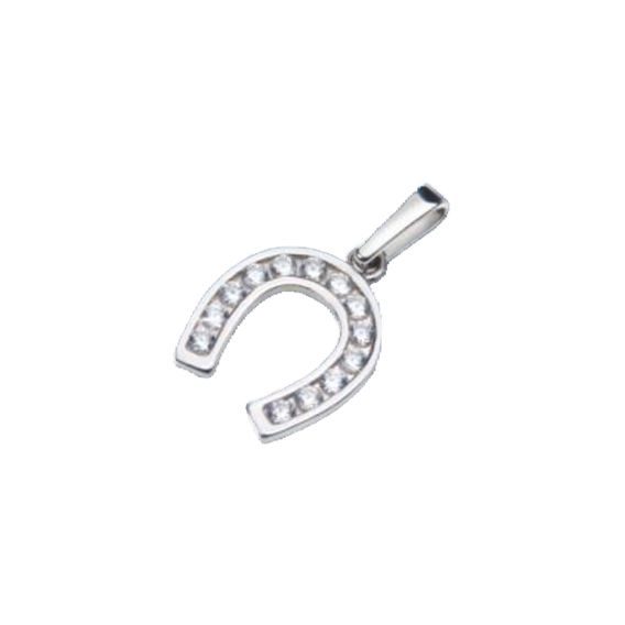 Přívěsek podkova se zirkony z pravého stříbra CZ