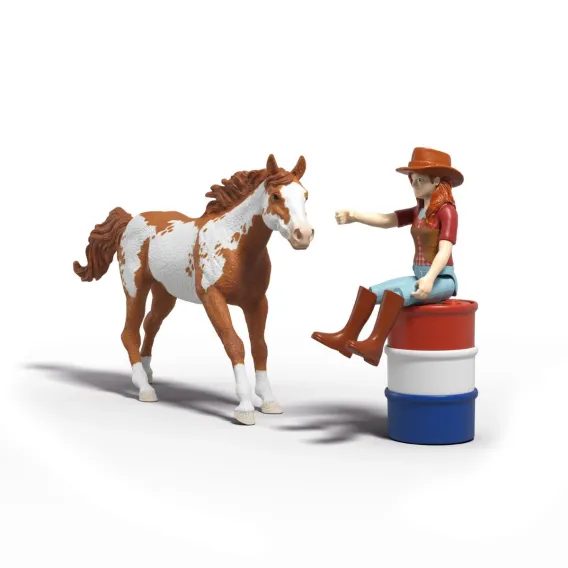 Schleich 42775 - Hannah s koněm a překážkami - westernové dobrodružství