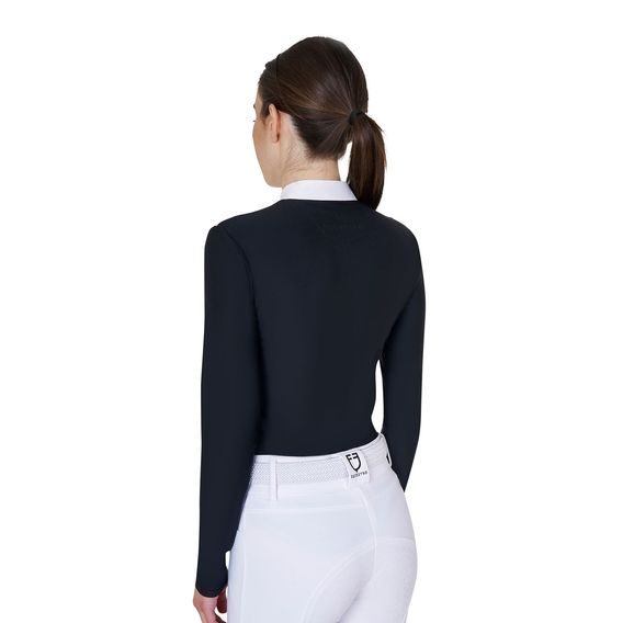 Tričko závodní Equestro Strass Polo Zip dl. rukáv dámské Kolekce 2025/26