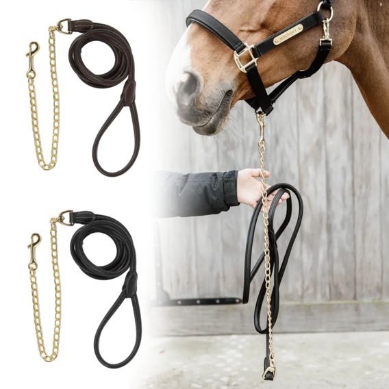 Vodítko kožené s řetízkem Kentucky