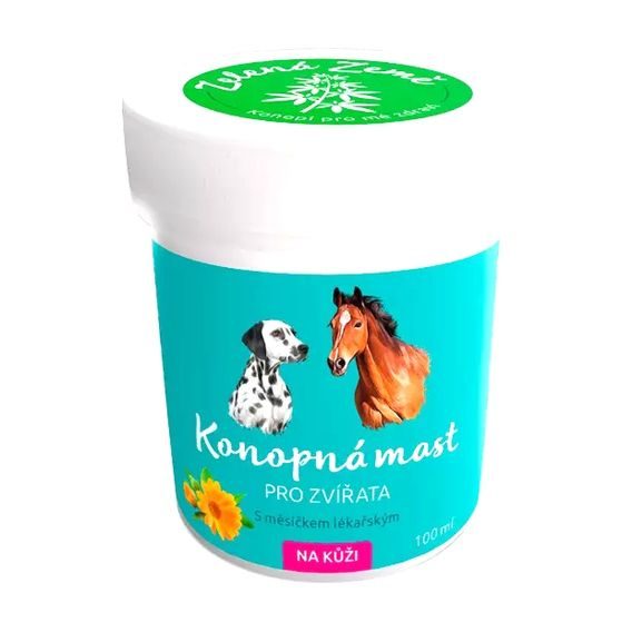Konopná mast na kůži pro zvířata Zelená Země 100ml