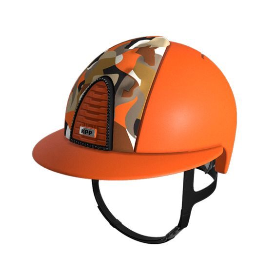 Jezdecká ochranná helma KEP Cromo 2.0 Textured Vikings Orange Crystal Black Jet