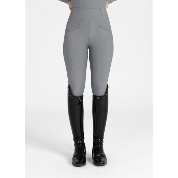Jeggings Maximilian Equestrian Pro Riding Full Grip dámské M/38 titanium - SLEVA - drobné šmouhy