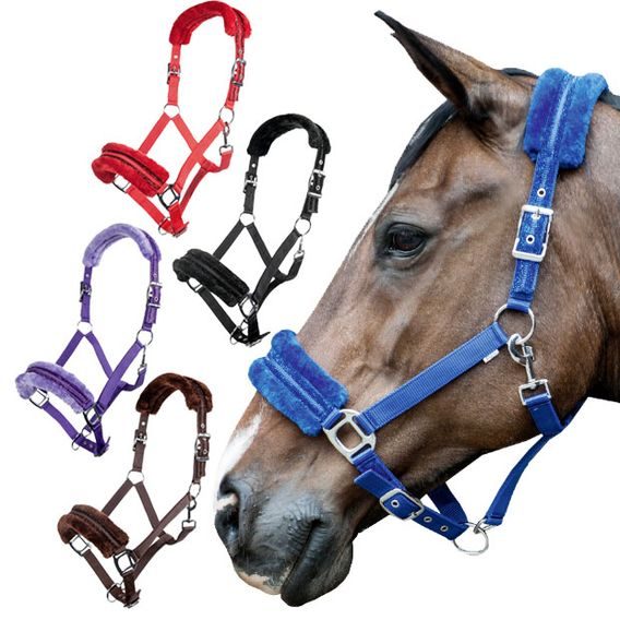 Ohlávka nylon HKM Glitter s polar fleece OUTLET