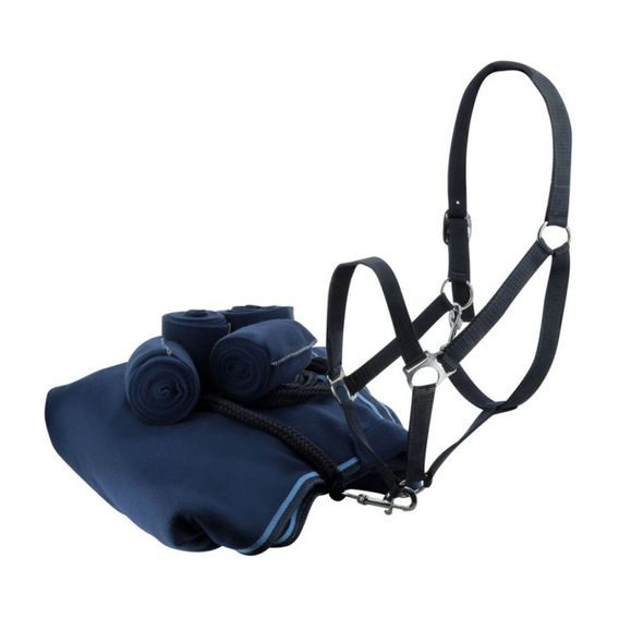 Sada odpocovací deka+ohlávka s vodítkem+sada bandáží Equitheme Complete