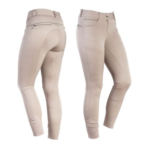 Rajtky Cassini Logo Equiservis Grip sed dětské 176 béžové - SLEVA - zatrhaný materiál na více místech